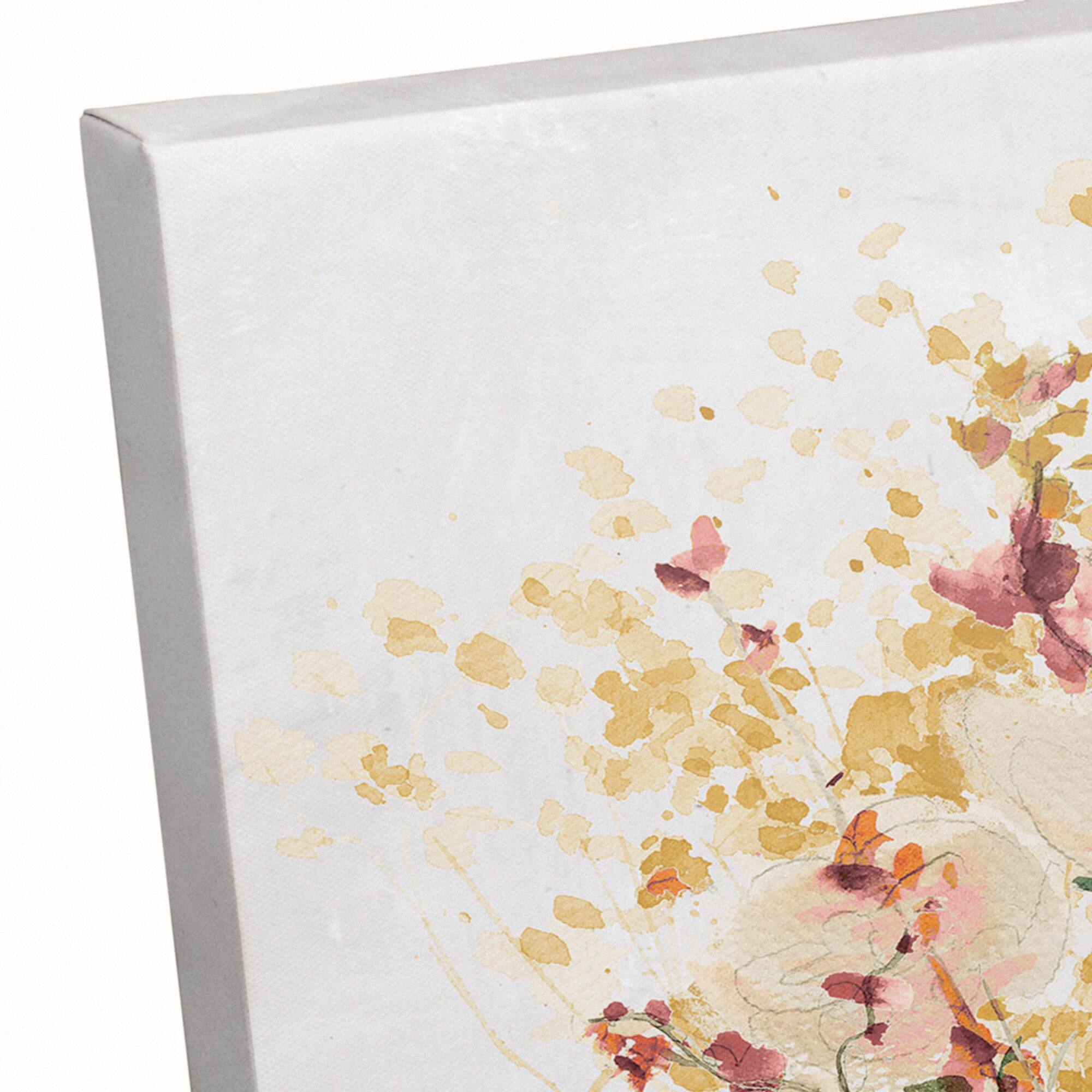 Floral Mason Jar Canvas Wall Art